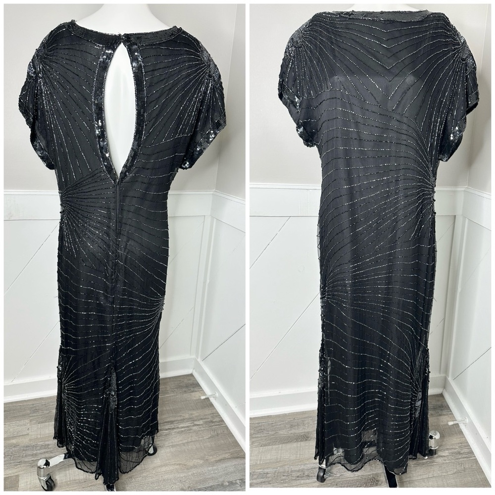 BRILLIANTE BLACK SEQUIN MAXI DRESS/ PRELOVED/ XL